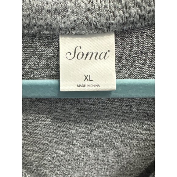 Soma size XL cozy gray v neck long sleeve Henley top - Picture 3 of 7